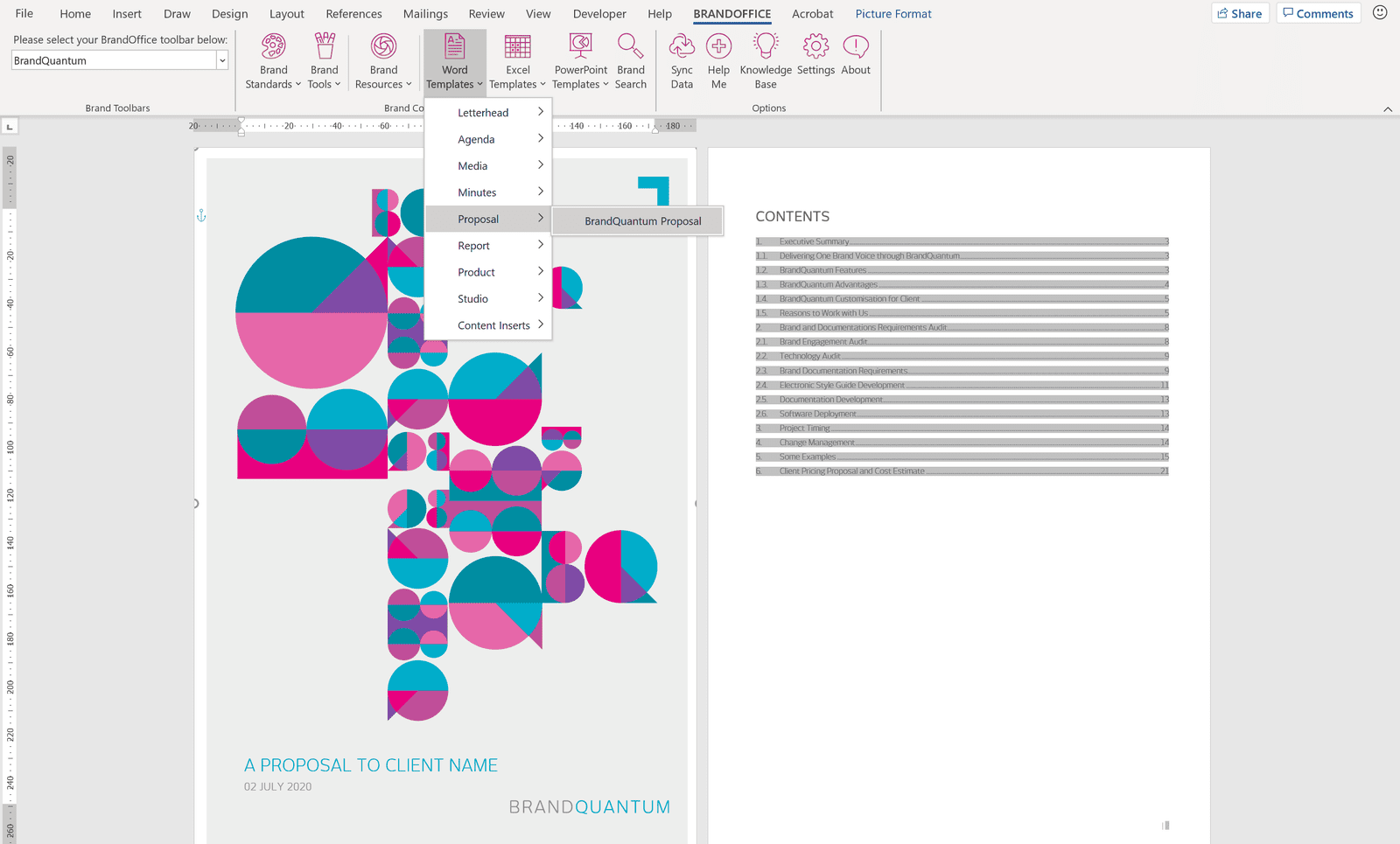 BrandQuantum BrandOffice creates brand consistent documents