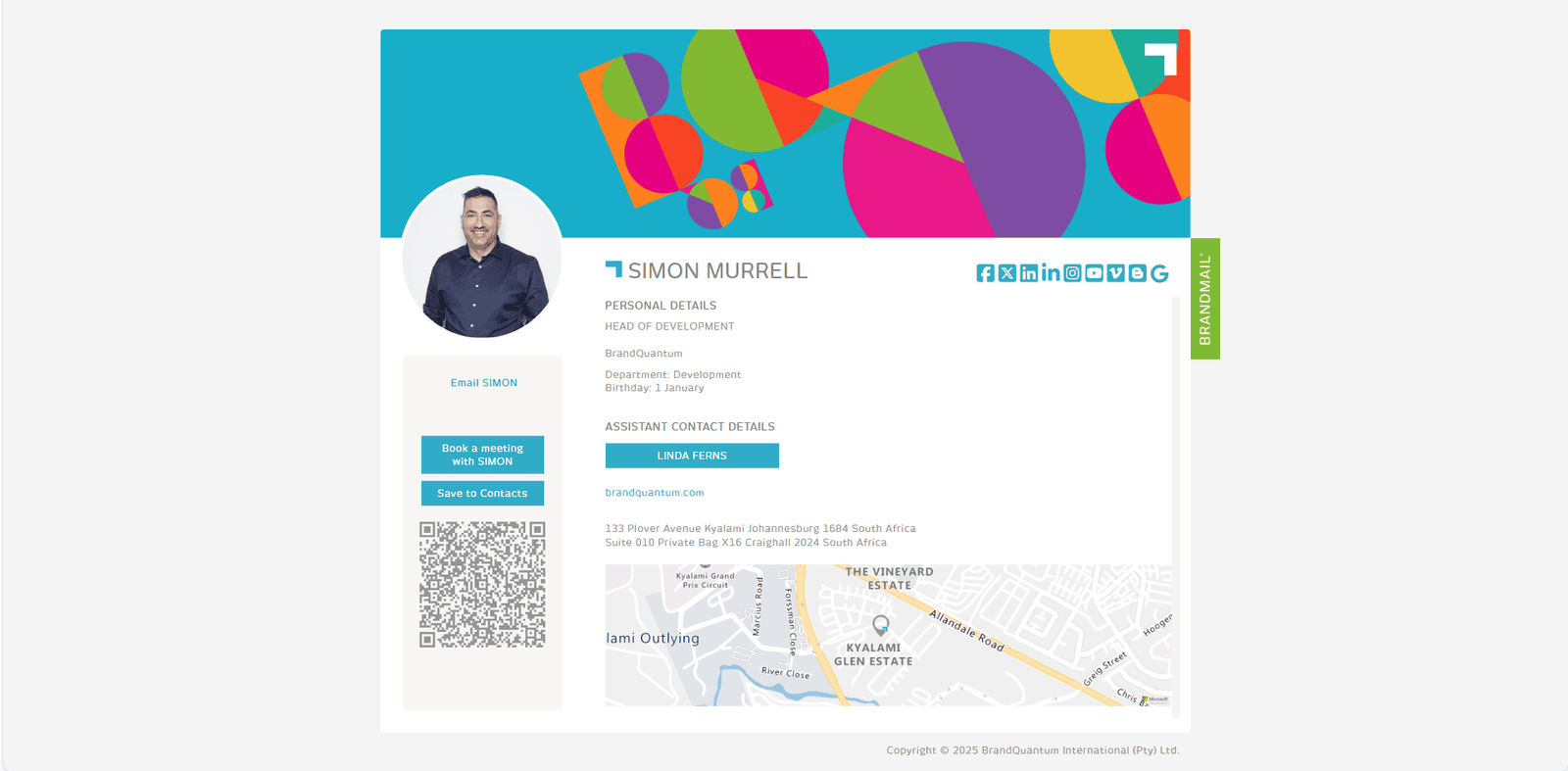 BrandQuantum BrandMail BrandMe Page